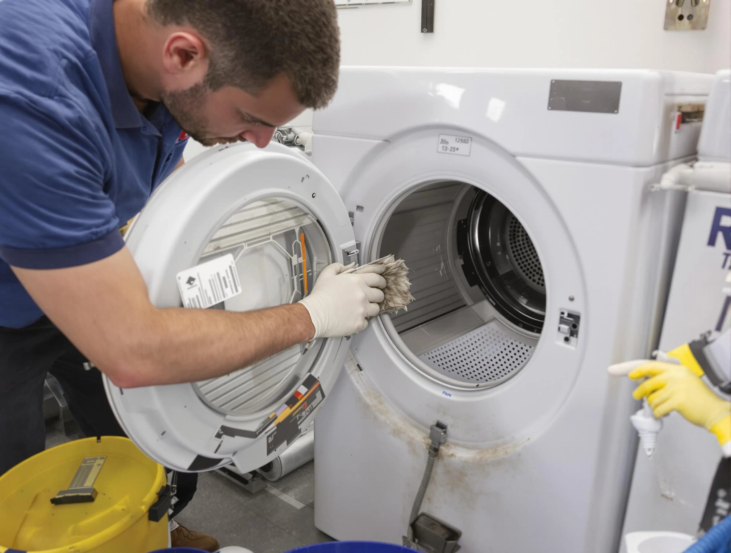 Queen Creek Dryer Vent Cleaning specialist performing detailed lint trap cleaning service in Queen Creek