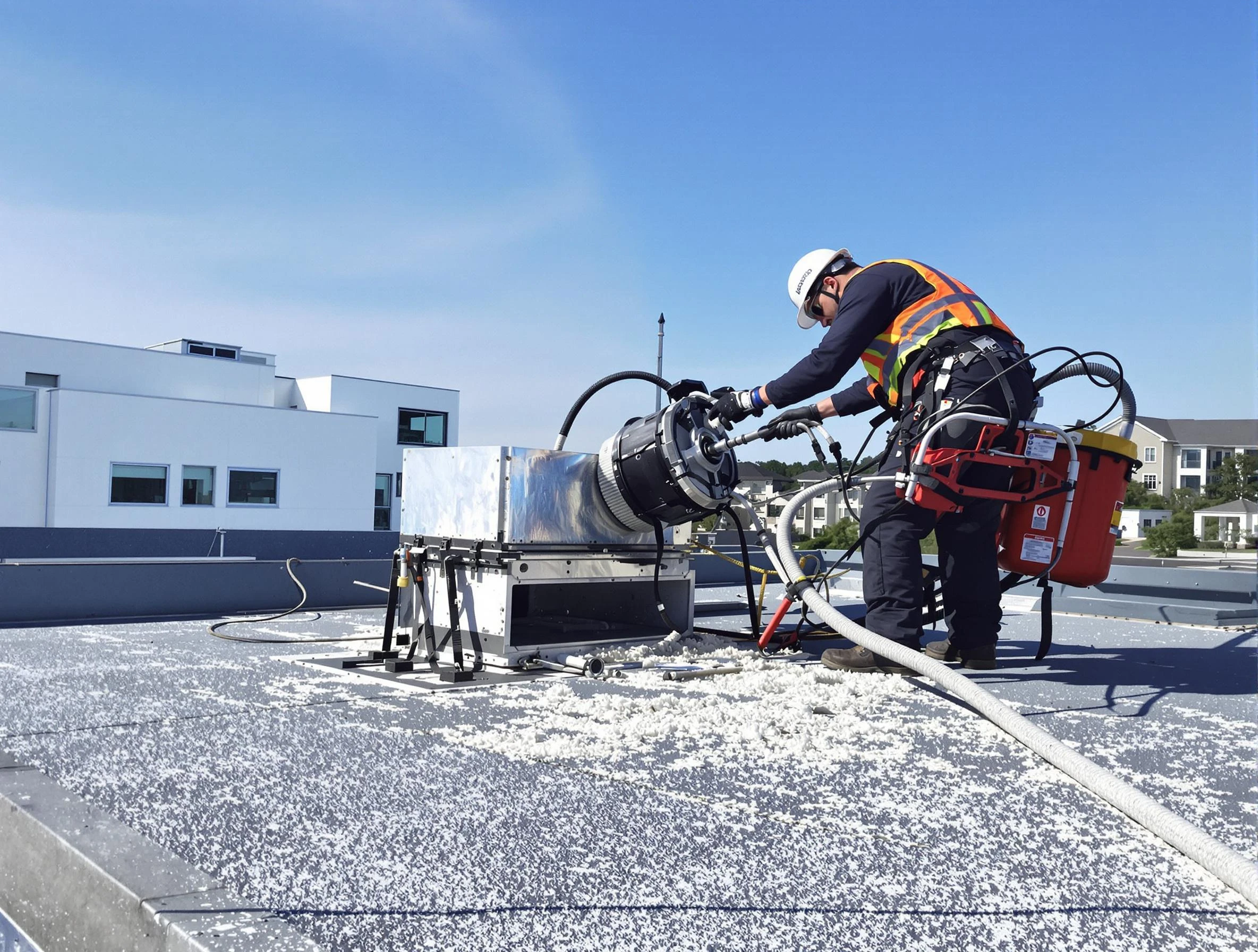 Cleaning Dryer Vent On Roof in Queen Creek