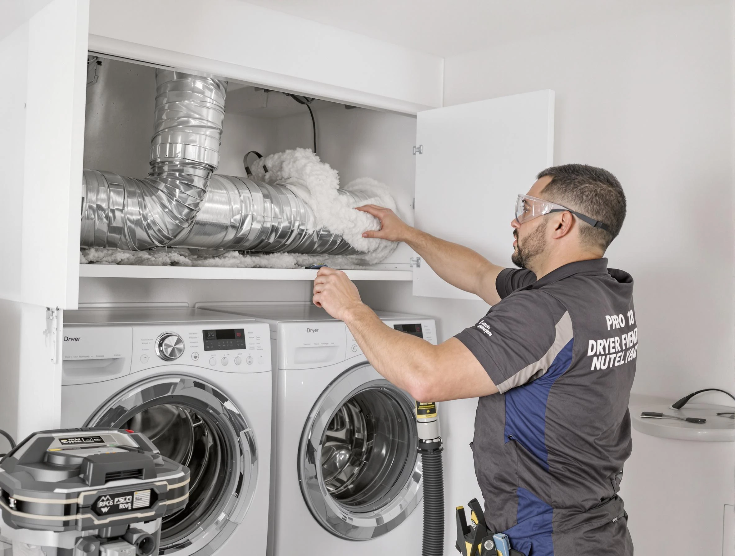 Queen Creek Dryer Vent Cleaning certified technician performing specialized gas dryer vent cleaning in Queen Creek